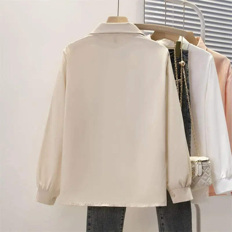 Spring Autumn Casual Chiffon Shirt Women Shirts Fashion Female Long Sleeve Loose Solid Blouse Tops Office Lady Shirts.