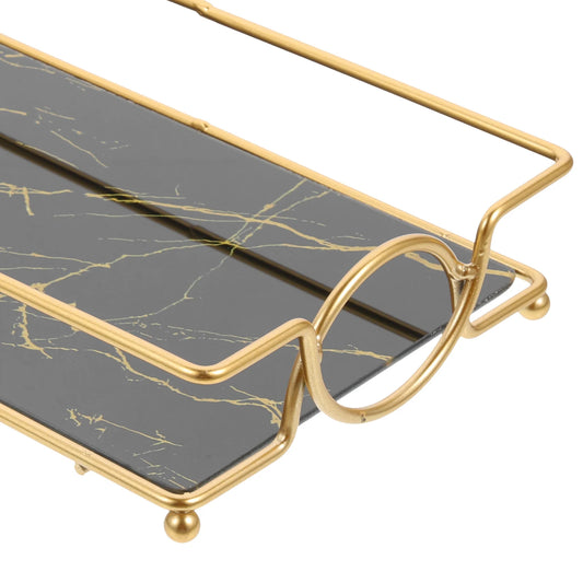 Bathroom Bathroom Trays with Iron Frame Perfume Tray for Dresser Bathroom Countertop Tray Makeup Organizer Cosmetics Storage.