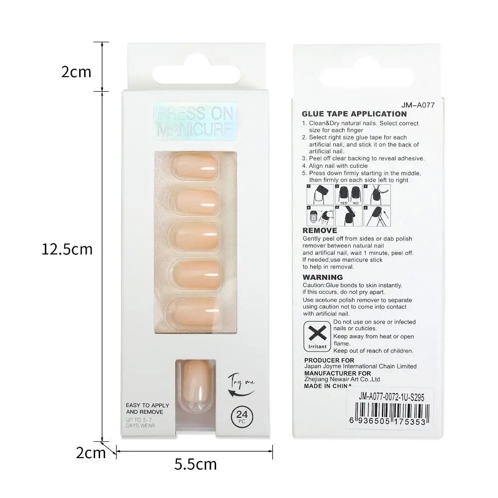 20Styles Solid Color Square Head False Nail Tip Wearable Fake Nails Artificial Nail Tips Full Cover Press On Nails Manicure Tool