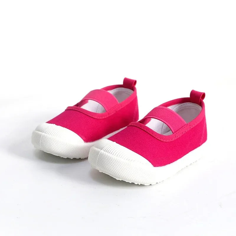 2025 New Spring Autumn Baby Girl Shoes Kids Canvas Shoes Children Casual Sneakers Candy Color Flowers For Girls Floral Prints.