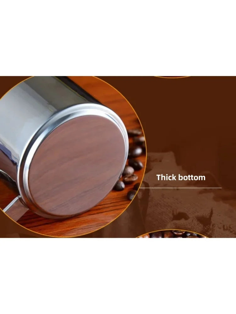 1Set Stainless Steel Coffee Cup Set Double Walled Heat Resistant Mug with Saucer Spoon Drink Tableware Kitchen Cafe Accessories.