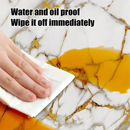 10PCS Waterproof 3D Ceramic Tile Sticker Imitation Marble Self Adhesive Wall Floor Sheet for Home Renovation Decoration Use