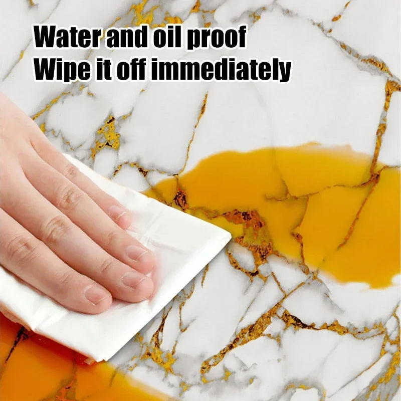 10PCS Waterproof 3D Ceramic Tile Sticker Imitation Marble Self Adhesive Wall Floor Sheet for Home Renovation Decoration Use