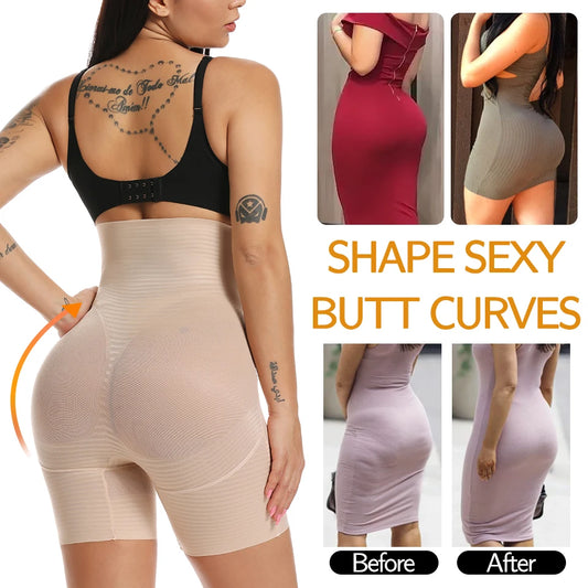 Women Body Shaper High Waisted Trainer Tummy Control Panties Butt Lifter Slimming Underwear Waist Cincher Shapewear Shorts.