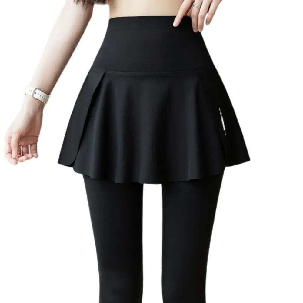 Pants Skirt Combined Side Pocket Fitness Legging with Pocket Skinny Elastic Leggings Thickened Solid Sports Yoga Pants Outdoor.