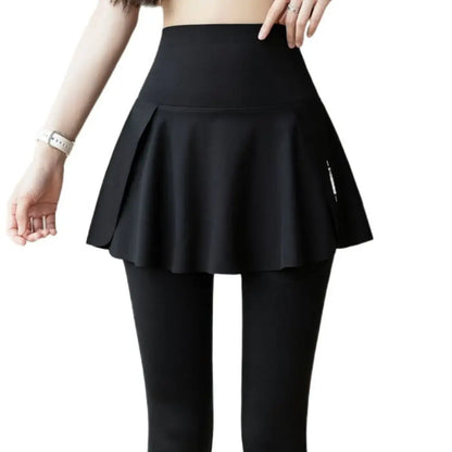 Pants Skirt Combined Side Pocket Fitness Legging with Pocket Skinny Elastic Leggings Thickened Solid Sports Yoga Pants Outdoor.