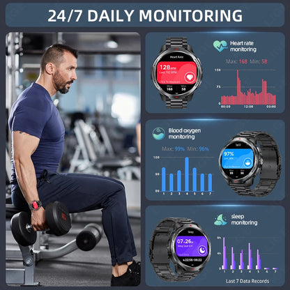 LIGE New 1100mAh Battery Smart Watches For Man Outdoor Sport LED Flashlight Compass Men’s Smartwatch Bluetooth Call Men Watches.