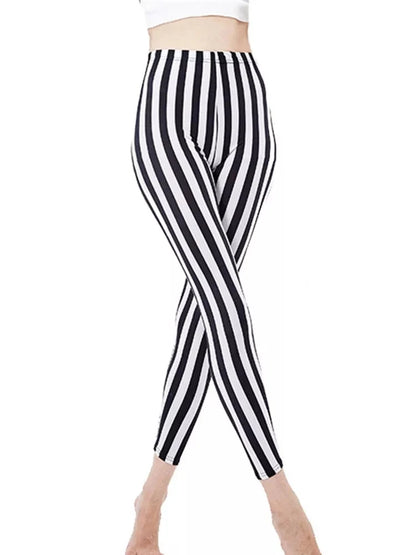 CUHAKCI Mode Plaid Druck Leggings Frauen Sexy Fitness Leggins Grid Floral Streifen Hosen Hohe Taille Bleistift Hosen