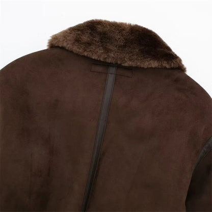 UNIZERA2023 Herbst und Winter Neue frauen Casual Stehkragen Kontrast Strap Dekoration Lose doppelseitige Jacke Mantel