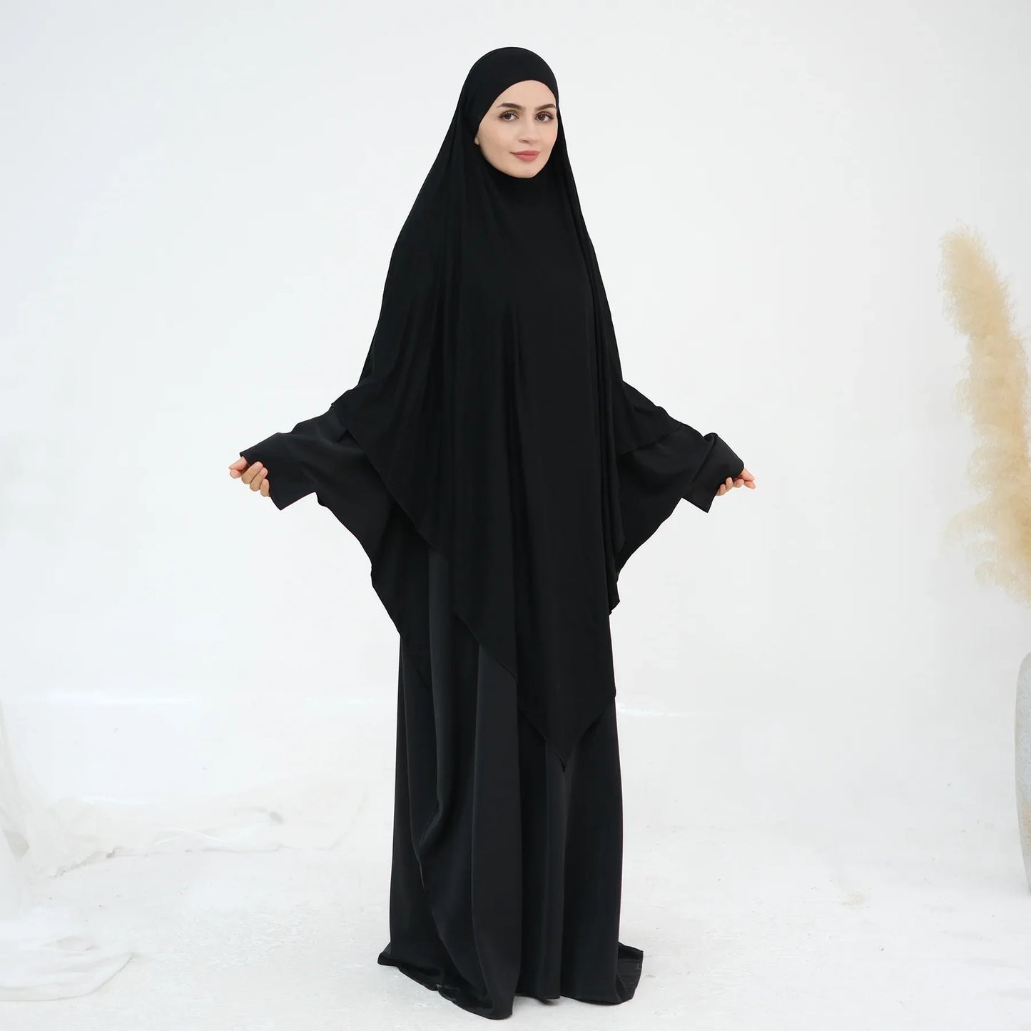 Extra Long Khimar Hijab Scarf Jersey Cotton Muslim Prayer Clothes Islamic Jilbab Khimars for Women Hijabs Veil Niqab Ramadan Eid