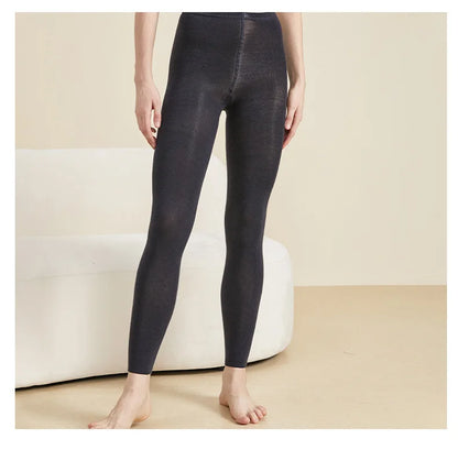 Women's Autumn and Winter Mulberry Silk Blend Tights Slim High Waist Skinny Anti-Hook Thick Warm Leggings Tights Stockings.