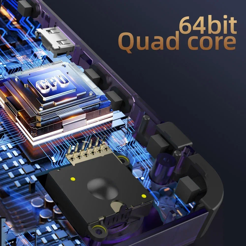 15000+ Ready Games! 3.5" IPS Retro Handheld Console RK3326, 3000mAh Long Play original ARKOS Blue R36H 64GB 128GB.