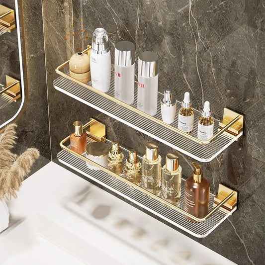 Punch-freies Luxus Badezimmer Regal Regale Wand Shampoo Kosmetische Lagerung Rack Für Küche Halter Platz Acryl Organizer