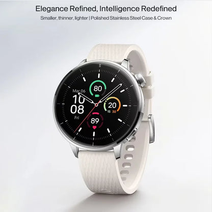 OnePlus Watch 3 43mm Smartwatch 1.32 inches AMOLED  Display Snapdragon W5 Gen 1,7 days Battery Bluetooth 5.2 NFC Google Wallet,SpO2,Sleep Blood Oxygen,Heart rate tracking,100+ original watch faces and Google play.