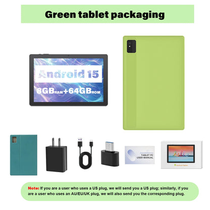 ANRY 2025 Android 15 IPS Display 10.1 Inch 8GB(4+4 Expand) RAM+64GB ROM Tablet 5000Mah Dual Camera 5GWifi A523 Octa-core Tablets