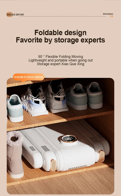 Portable Foldable Electric Shoe Dryer UV Blue Light UV Sterilization Deodorizing Shoe Dryer Fast Drying Household Shoe Dryer