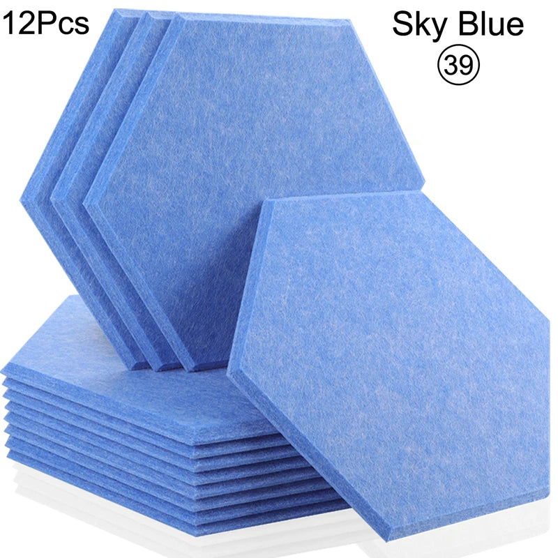 Hexagon 12 Pcs Sound Absorbing Panels Acoustic Wall Absorcion For Home Recording Studio Acoustic Insulator Door Sealing Strip