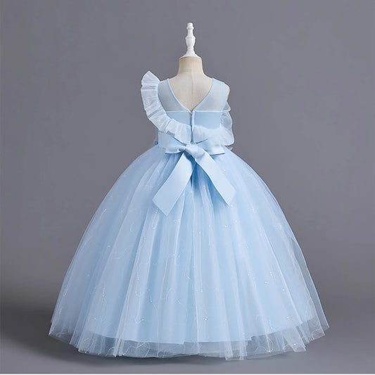 HETISO Kinder Elegantes formelles Kleid Mädchen Blume Prinzessin Party Abendkleid Geburtstag Festliches Neujahrskleid für Kinder 12 14 Jahre