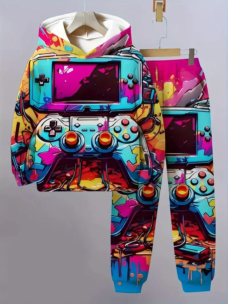 Autumn Games Console 3D Printed Hoodie Suit Men Sweatshirts Sweatpants Casual Fashion Two Piece Tracksuit Set Men's Clothing.