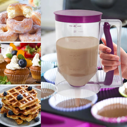 Hand-Held Batter Dispenser For Cupcakes Easy-To-Use Batter Dispenser And Butter Separator With Measuring Labels Kitchen.