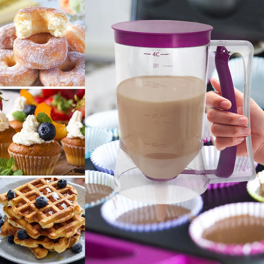 Hand-Held Batter Dispenser For Cupcakes Easy-To-Use Batter Dispenser And Butter Separator With Measuring Labels Kitchen.