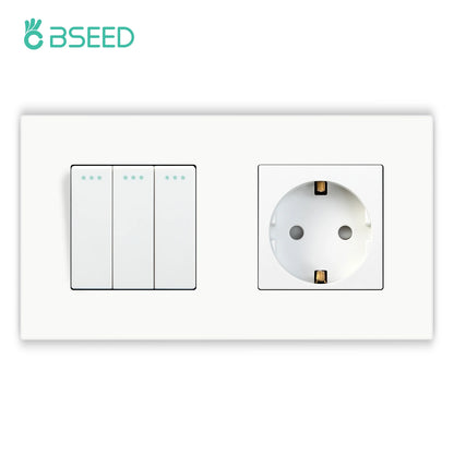 BSEED EU-Wandsteckdosen Typ C USB-Steckdosen Doppelte Steckdosen Dreifachsteckdosen Kunststoffrahmen Deutschland Steckdose mit Dual-USB.