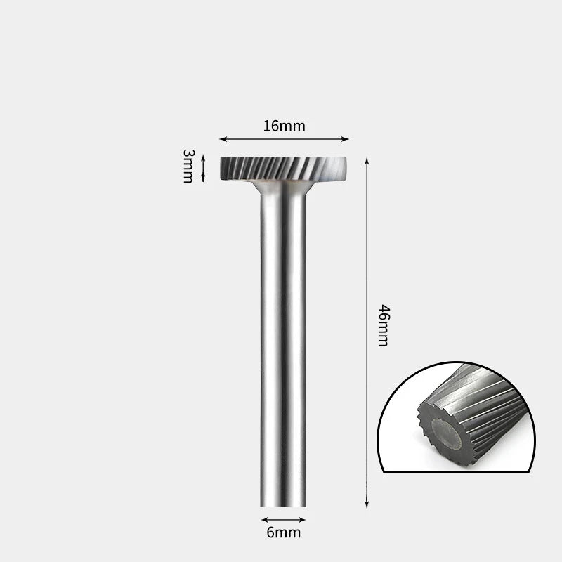 Hartmetallfräser, Wolframstahl-Schleifkopf, zylindrisch 6 mm, AE AX AX Metallfräser