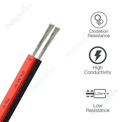 2 PIN Electrical Wire Tinned Copper PVC Insulated Red Black Cable For Single Color LED Strip Light Extension Wire 18/26/28 AWG.