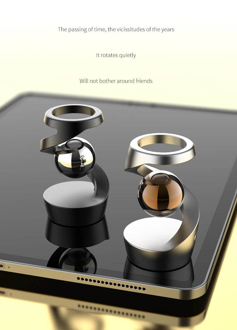 Adult Desktop Stress Relief Toy Aluminum Alloy Decompression Hypnosis Rotary Gyro Fingertip Kinetic levitating Spinner Gift.