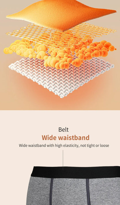 3er-Pack warme Unterwäsche für Herren, Samt und verdickt, Herren-Boxershorts, kältebeständige Shorts für Herbst und Winter, Sport für Jungen