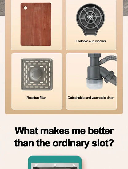 Thickening 304 stainless steel nano-coated Kitchen Sink Large-Capacity Single Sink Wear-Resistant Grey tank