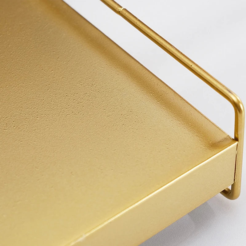 1PC Nordic Metal Tray Dried Fruit Plate Snack Fruit Dish Rectangular Snack Tray Storage Plate With Lid Dessert Tray.