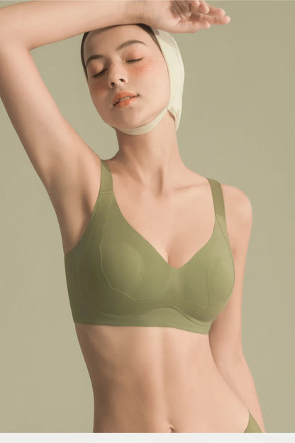 SUJIIN Wireless Plus Size Bras Women Anti-sagging Comfortable Breathable Soft Support Bralettes Big Breasts Push Up Bra MX219A