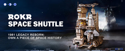 Robotime Rokr 3D Wooden Puzzle Space Shuttle Model Kits For Adults To Build STEM Toy Gift LKA02.