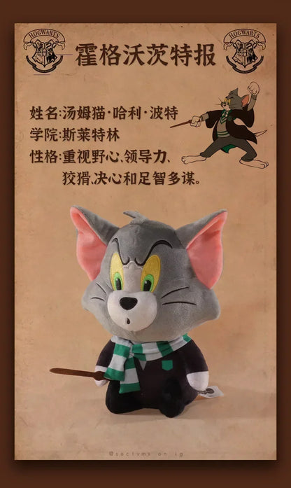 Exclusive Warner 100th Anniversary Tom and Jerry Plush Doll in Harry Potter Costume, Cute Small Keychain Stuffed Animal Gift.