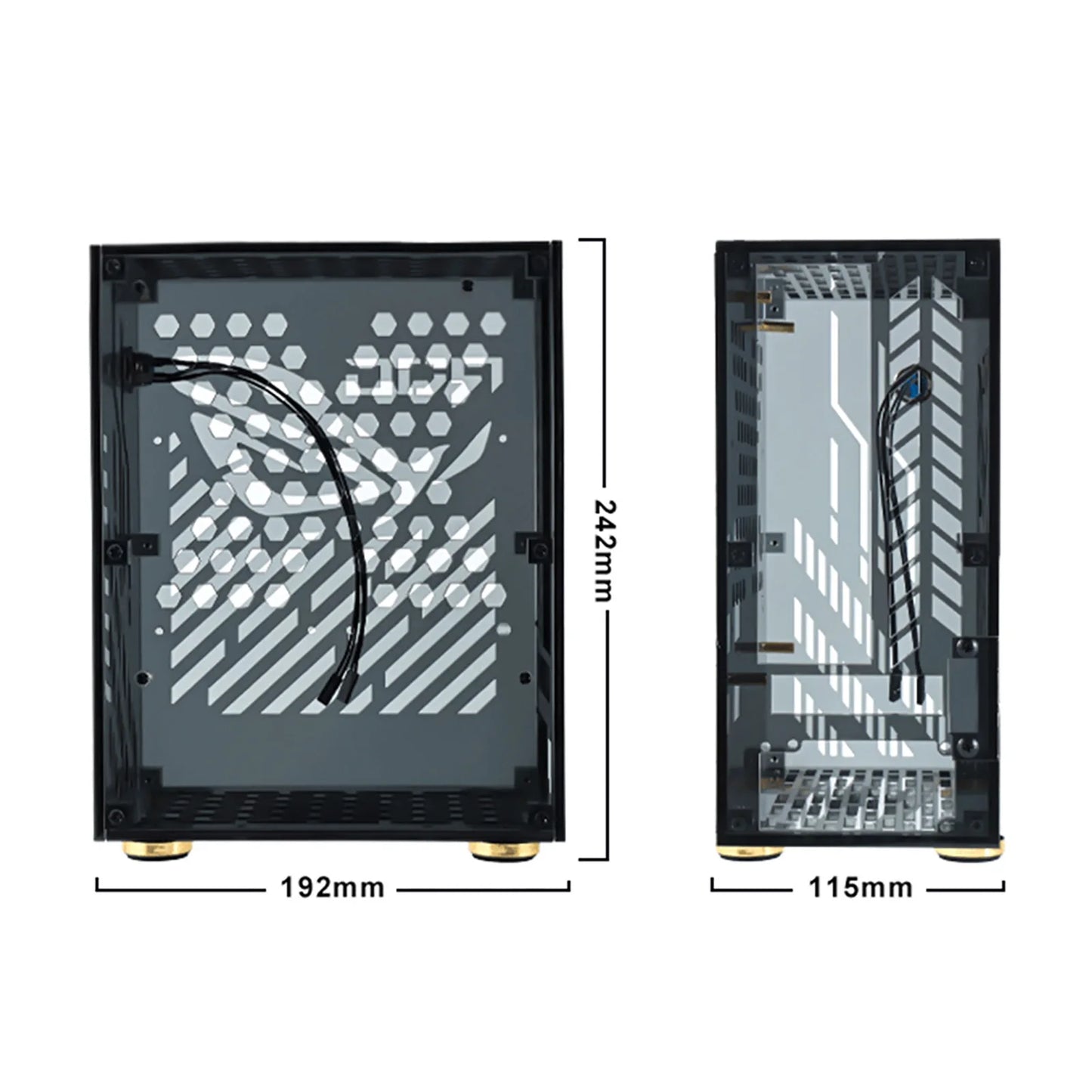 Portable Small Computer Case  Shell Compact PC Case Desktop PC Case Mini-ITX Motherboard FLEX Power Supply PC chassis.