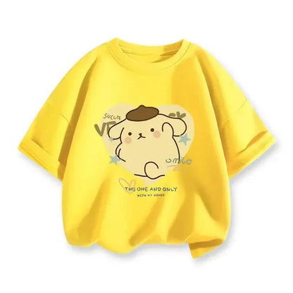 2024 New Summer COTTON T shirt Girls Boys Cinnamoroll T shirt Cartoon Print Kids T-Shirts Children Girls Tops Clothes