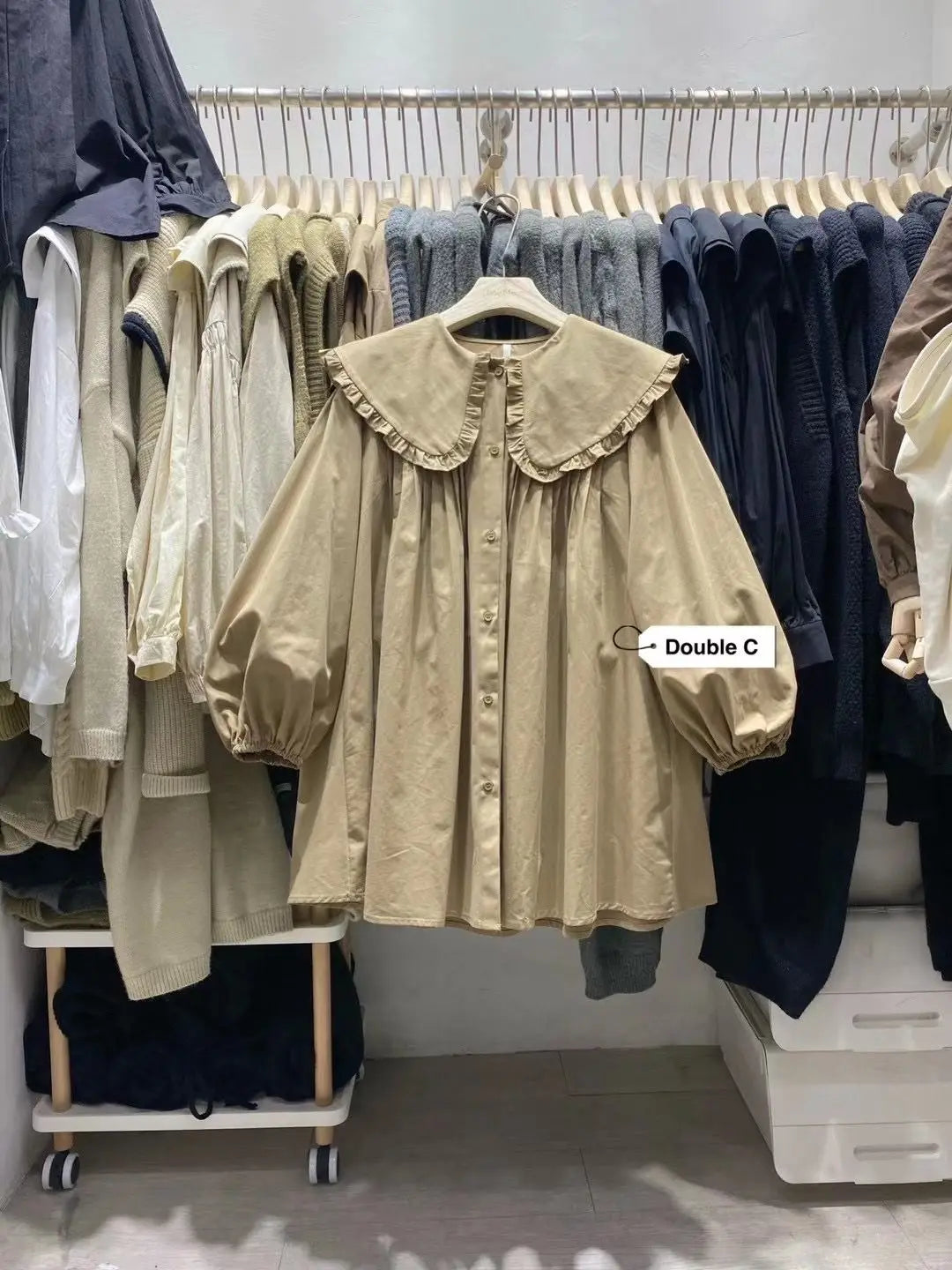 Shirts Women Spring New Plaid Peter Pan Collar Ruffles Loose All-match College Japanese Mujer Kawaii Swwet Tender Chemise Femme.