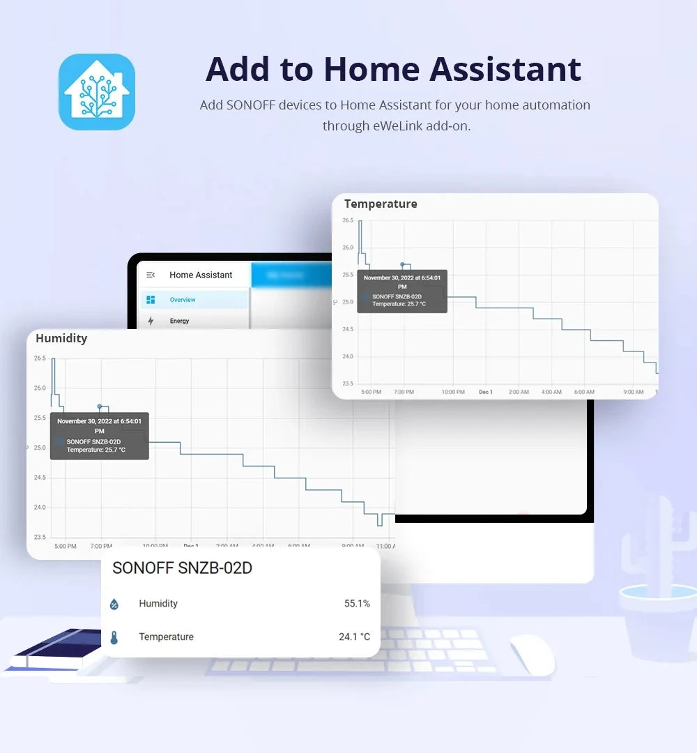 SONOFF SNZB 02D Zigbee Temperatur-Feuchtigkeitssensor SNZB-02D mit LCD-Bildschirm für EWeLink SONOFF ZigBee Bridge Alexa Alice.