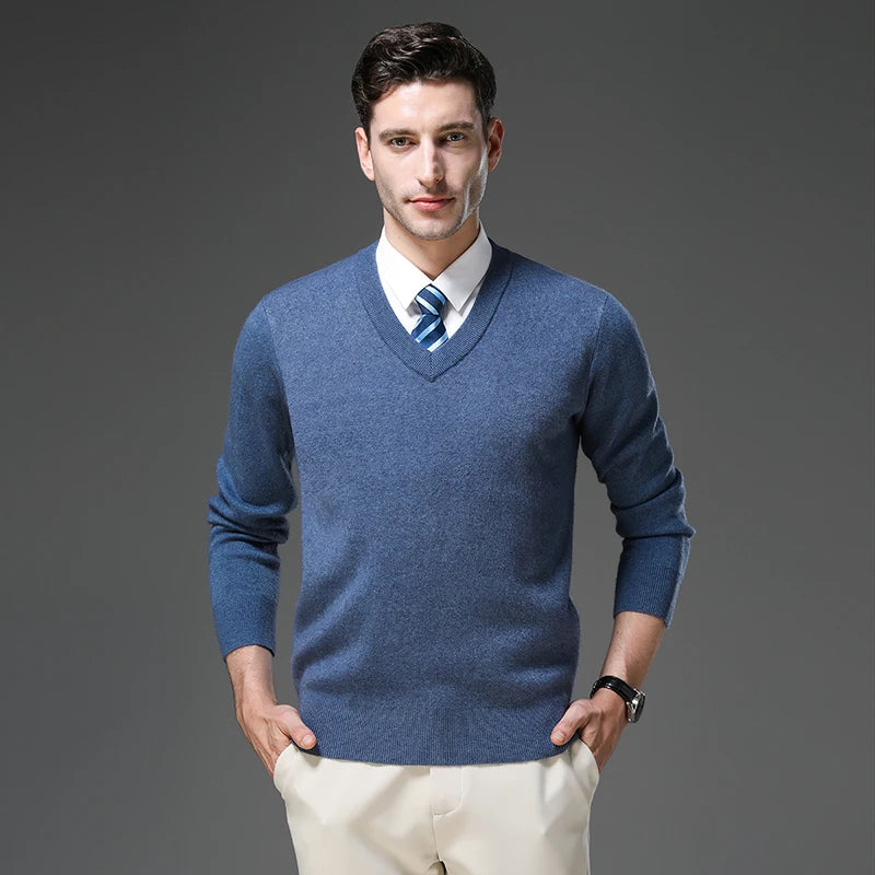 Top Grade Thick Anti-Pilling New Fashion Brand Autum Winter Knit Pullover Men Slim Fit Sweater Business Casual Woolen Jumper