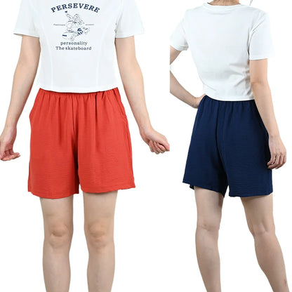 Summer Women Wide-leg Shorts Lady Elastic High Waist Loose Casual Hot Pants Female Large Size Beach Shorts Girls Cargo Trousers.