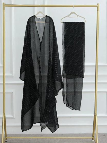 Women Arabic Eid Muslim Dubai Abaya Luxury hot diamonds Hijab Dress Kimono Cardigan Kaftan Robe Femme Islam Clothing Kebaya