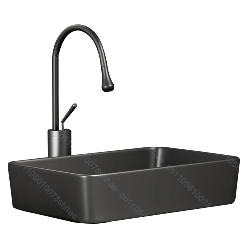 Luxuriöses Keramikgefäßwaschbecken, quadratisches Badezimmerwaschbecken, Arbeitsplatte, Kunstwaschbecken für Waschtischplatte, Keramik-Badezimmerwaschbecken für den Heimgebrauch