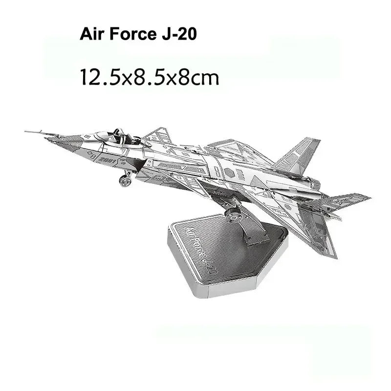 3D Metal Puzzles Military J-20 J-10B SU-34 KA-50 Fighter UFO RAH-66 Helicopter DIY Handmade Assemble Model Jigsaw Puzzles.