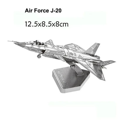3D Metal Puzzles Military J-20 J-10B SU-34 KA-50 Fighter UFO RAH-66 Helicopter DIY Handmade Assemble Model Jigsaw Puzzles.