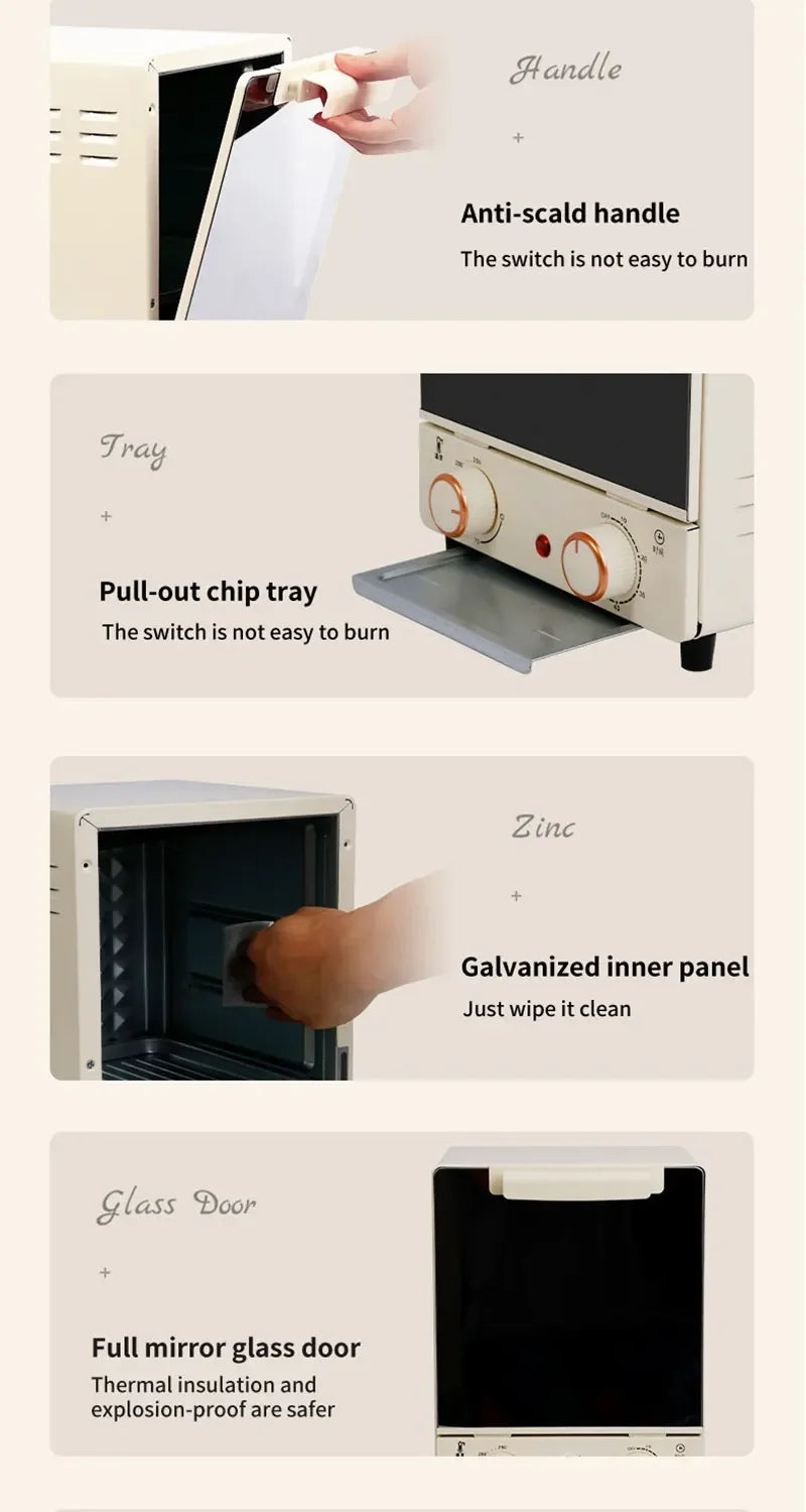 12L Large Capacity Electric Air Fryer Toaster Oven Mechanical Household Kitchen 360° Baking Convection Oven Oil-Free Deep Fryer.