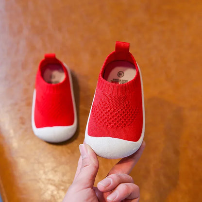 Baby Boys Casual Shoes Toddlers Girls Sneakers Stretch Fabric Kids Shoes Slip-on Soft Anti-skid Children Breathable Baby Flats.