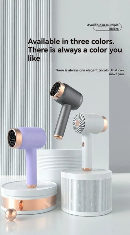 Wireless charging hair dryer for household use, high-speed negative ion hair dryer, high-power bladeless hair care, quick drying.