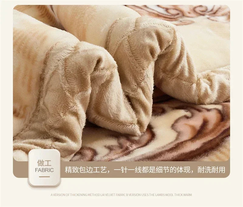 New Warm Weighted Blankets for Beds High End Thicken Warmth Raschel Blanket for Winter Autumn Double Side Plush Comforter Quilt.