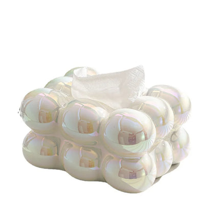 Geometry Tissue Box Cover Decorative Facial Tissue Holder Case Container for Bedroom Tissue Box Covers Rectangular Ceramic